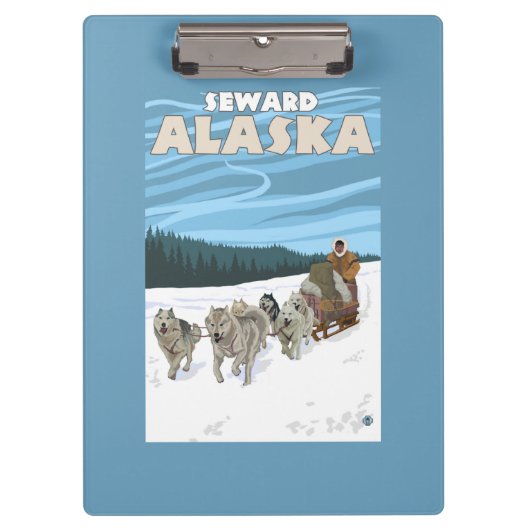 Dog Sledding Scene - Seward, Alaska Klembord (Voorkant)