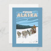 Dog Sledding Scene - Yukon, Alaska Briefkaart (Voorkant / Achterkant)