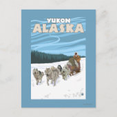 Dog Sledding Scene - Yukon, Alaska Briefkaart (Voorkant)