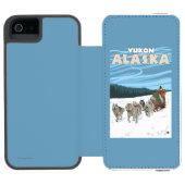 Dog Sledding Scene - Yukon, Alaska Incipio iPhone Portemonnee Hoesje (Agenda Open)