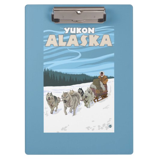 Dog Sledding Scene - Yukon, Alaska Klembord (Voorkant)