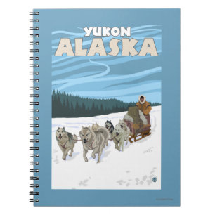 Dog Sledding Scene - Yukon, Alaska Notitieboek