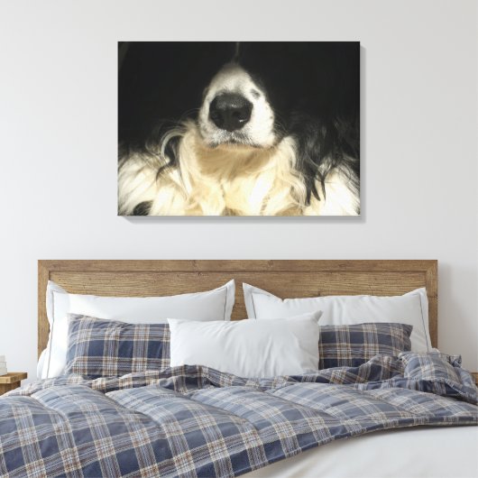 Dog sluiten canvas afdruk (Insitu (Slaapkamer))