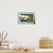 Dog smeedde Holly kerstgroet Poster (Keuken)