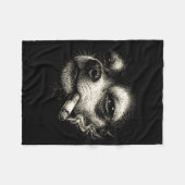 Dog smoking cigarette funny chihuahua face meme fleece deken (Voorkant (Horizontaal))