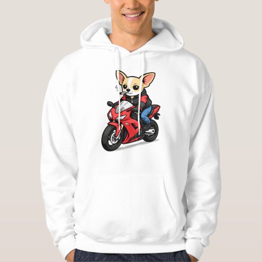Dog Smoking Cigarette Funny Chihuahua Meme Hoodie (Voorkant)