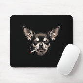Dog Smoking Cigarette Funny Chihuahua Meme Men Wom Muismat (Met muis)