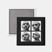 Dog Smoking Cigarette Funny Goldendoodle Photoboot Magneet (Voorkant / Achterkant)