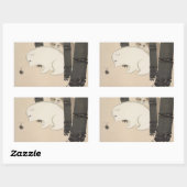 Dog snail Kamisaka Sekka japan schilderkunst canva Rechthoekige Sticker (Vel)