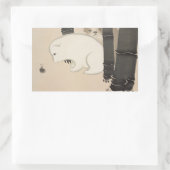 Dog snail Kamisaka Sekka japan schilderkunst canva Rechthoekige Sticker (Tas)