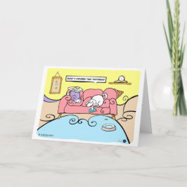 Dog & Snail Pizza Delivery Funny Card Kaart