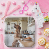 Dog Sneaking Food Papieren Bordje (Feest)