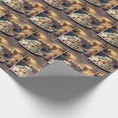 Dog Sniffing Christmas Sugar Cookies Cadeaupapier (Hoek)