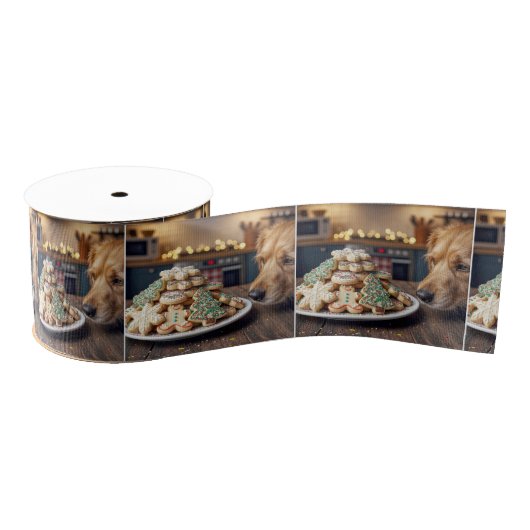 Dog Sniffing Christmas Sugar Cookies Grosgrain Lint (Spoel)