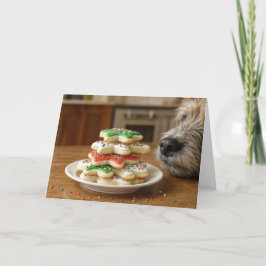 Dog Sniffing Christmas Sugar Cookies Kaart