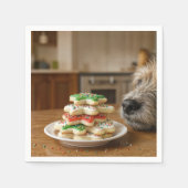 Dog Sniffing Christmas Sugar Cookies Servet (Voorkant)