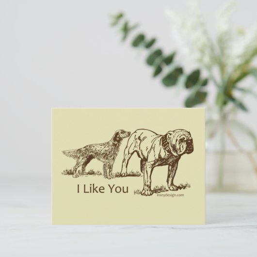 Dog Sniffs Butt Briefkaart (Staand voorkant)