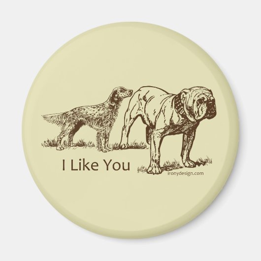 Dog Sniffs Butt Magneet (Voorkant)