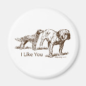 Dog Sniffs Butt Magneet (Voorkant)