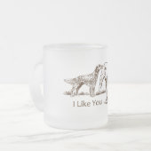 Dog Sniffs Butt Matglas Koffiemok (Voorkant links)