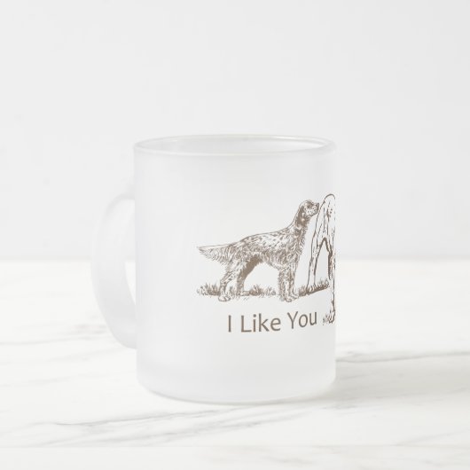 Dog Sniffs Butt Matglas Koffiemok (Voorkant links)