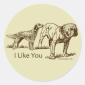 Dog Sniffs Butt Ronde Sticker (Voorkant)