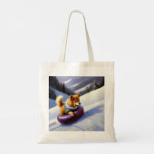 Dog Snow Tubing Tote Bag (Achterkant)