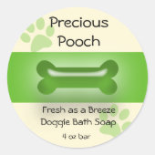 Dog Soap Label - groene cirkel (Voorkant)