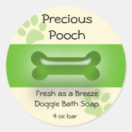 Dog Soap Label - groene cirkel