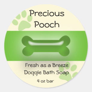 Dog Soap Label - groene cirkel