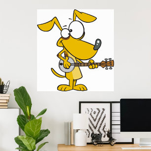 Dog Spelen A Banjo Poster