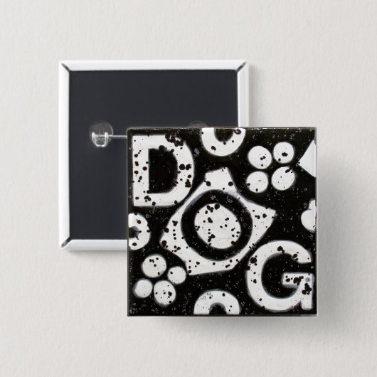 Dog Square Button (Voorkant /achterkant)