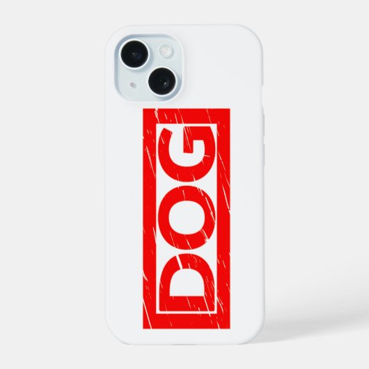 Dog Stamp iPhone 15 Case (Achterkant)