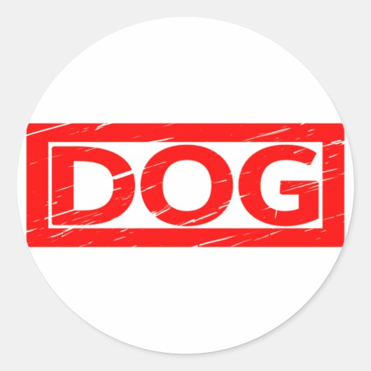 Dog Stamp Ronde Sticker (Voorkant)