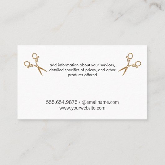 Dog-stand |  schaar visitekaartje (Achterkant)