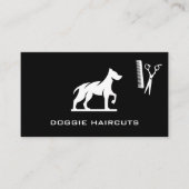Dog Standing Logo | Schaar Comb Visitekaartje (Voorkant)