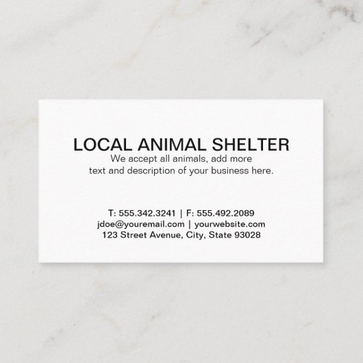 Dog Standing Logo Visitekaartje (Achterkant)