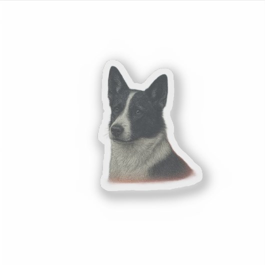 Dog Sticker Black White  (Voorkant)