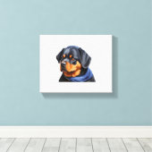 Dog Sticker Canvas Afdruk (Insitu (Houten vloer))