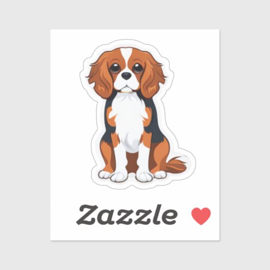 Dog Sticker Cavalier koning charles geïllustreerd (Vel)