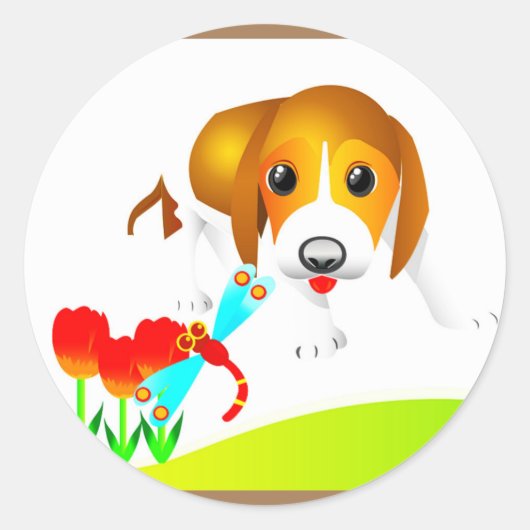Dog stickers. ronde sticker (Voorkant)