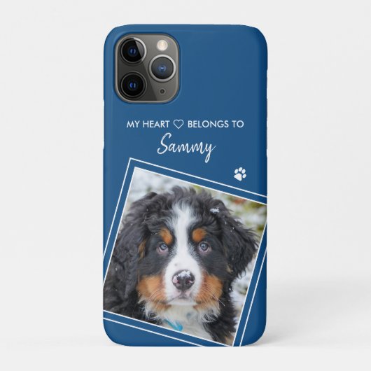 Dog Stijlvolle moderne Quote Blue Pet foto Case-Mate iPhone Case (Achterkant)