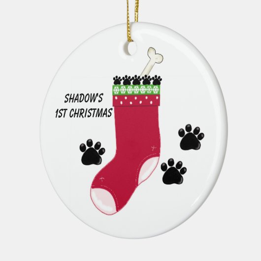 Dog Stocking and Paw Prints Ornament (Links)
