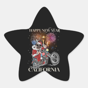 Dog stuurt een motorfiets naar Californië Ster Sticker