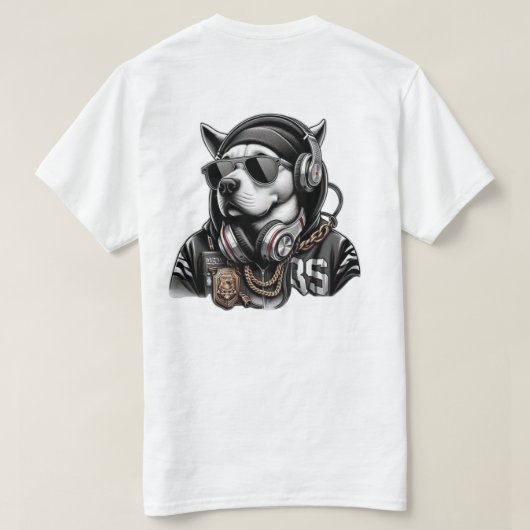 Dog Style Music T-shirt (Design achterkant)