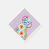 Dog Sugar Skull Day van de Dode Paarse servetten (Hoek)