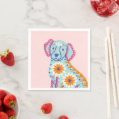Dog Sugar Skull Day van de Dode Roze Servetten (Insitu)