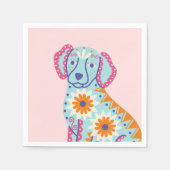 Dog Sugar Skull Day van de Dode Roze Servetten (Voorkant)
