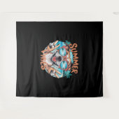 Dog Summer Vibes with Ocean Vacation Feel Wandkleed (Voorkant (horizontaal))