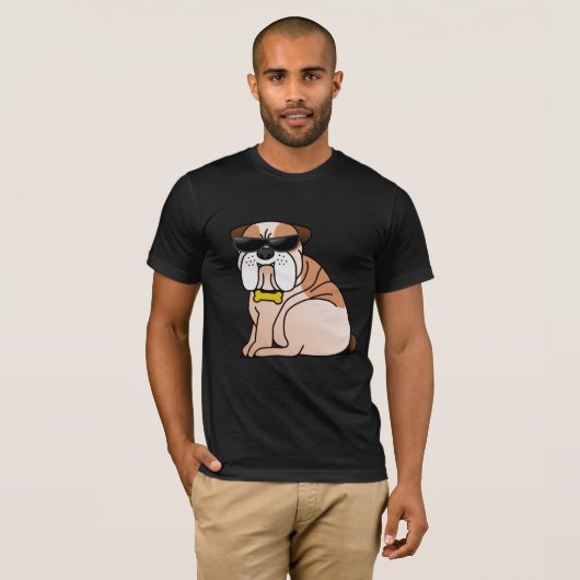 DOG SUNGLASSES BULLDOG T-SHIRTS T - SHIRTS (Voorkant volledig)
